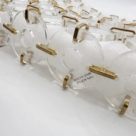 NEW Cult Gaia Jasmin Acrylic Shoulder Bag - Clear/Gold Tone - Picture 12 of 14